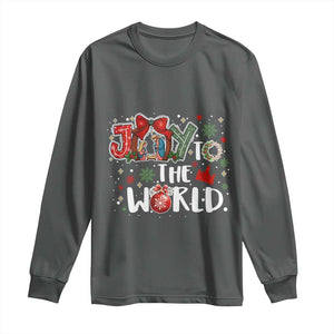 Nativity Scene Christmas Long Sleeve Shirt Joy To The World TS14 Dark Heather Print Your Wear
