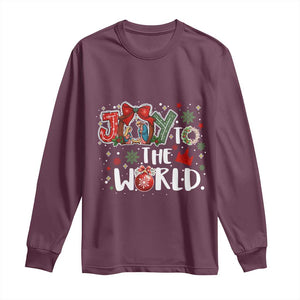 Nativity Scene Christmas Long Sleeve Shirt Joy To The World TS14 Maroon Print Your Wear