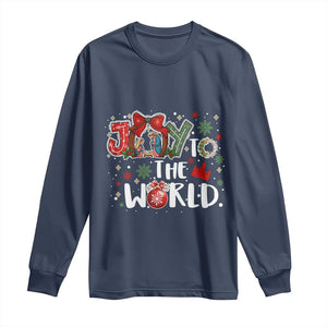 Nativity Scene Christmas Long Sleeve Shirt Joy To The World TS14 Navy Print Your Wear