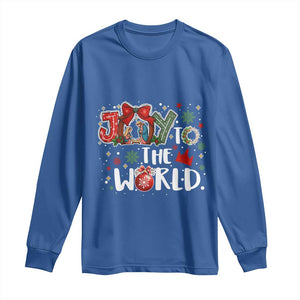 Nativity Scene Christmas Long Sleeve Shirt Joy To The World TS14 Royal Blue Print Your Wear