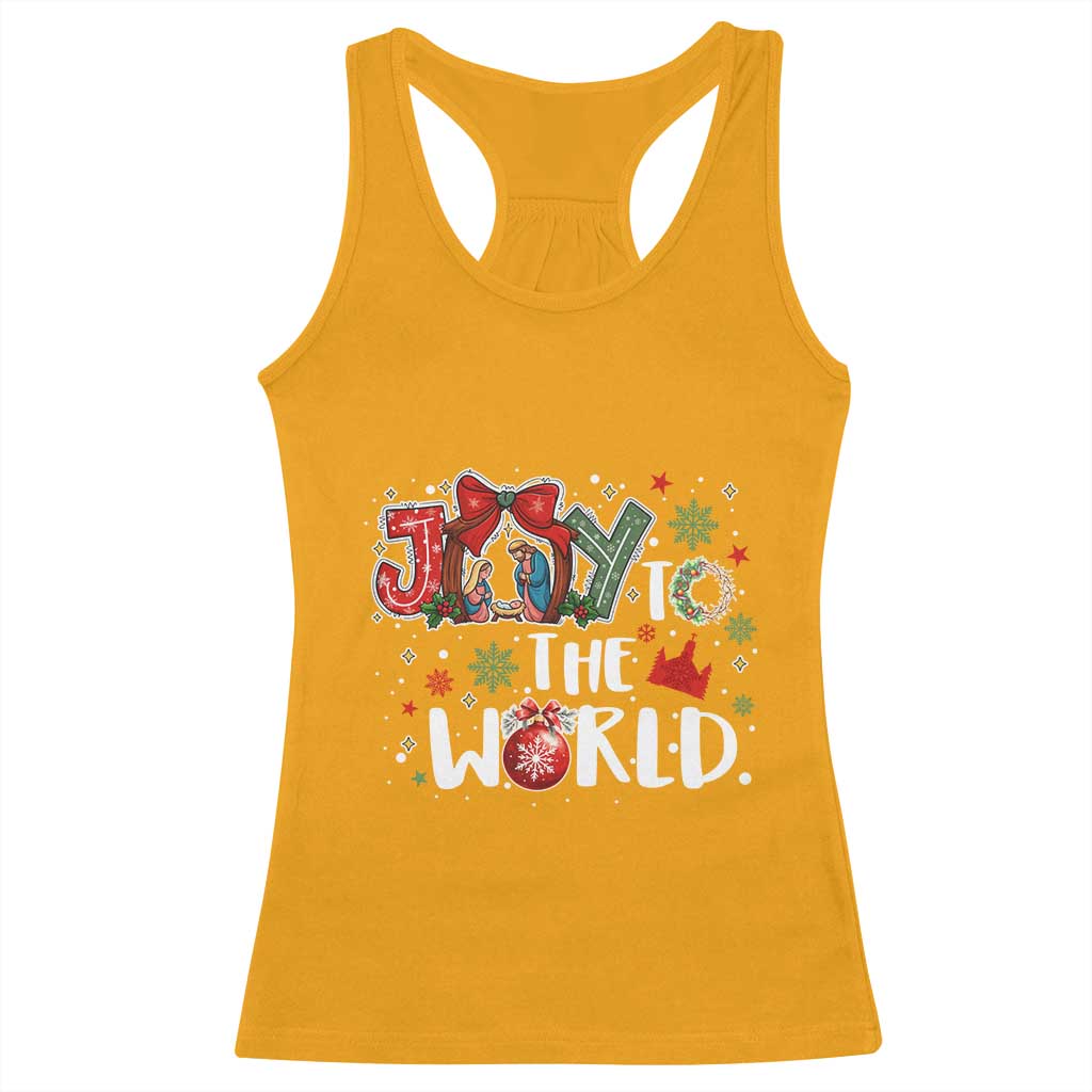Nativity Scene Christmas Racerback Tank Top Joy To The World TS14 Gold Print Your Wear