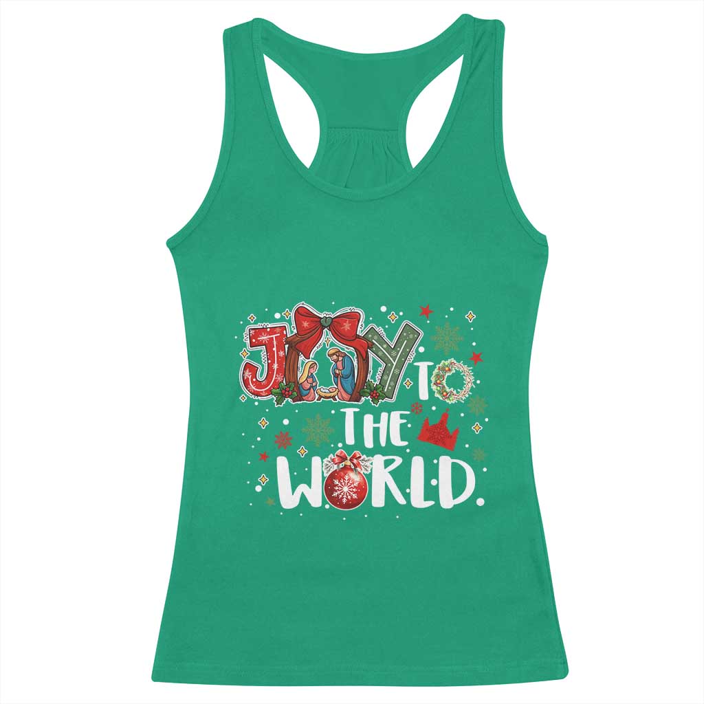 Nativity Scene Christmas Racerback Tank Top Joy To The World TS14 Irish Green Print Your Wear