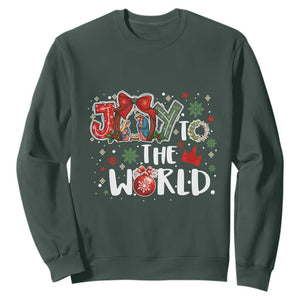 Nativity Scene Christmas Sweatshirt Joy To The World TS14 Dark Forest Green Print Your Wear