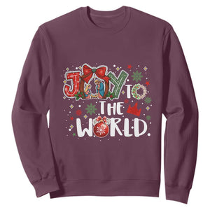 Nativity Scene Christmas Sweatshirt Joy To The World TS14 Maroon Print Your Wear
