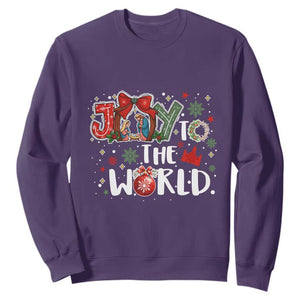 Nativity Scene Christmas Sweatshirt Joy To The World TS14 Purple Print Your Wear