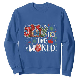 Nativity Scene Christmas Sweatshirt Joy To The World TS14 Royal Blue Print Your Wear