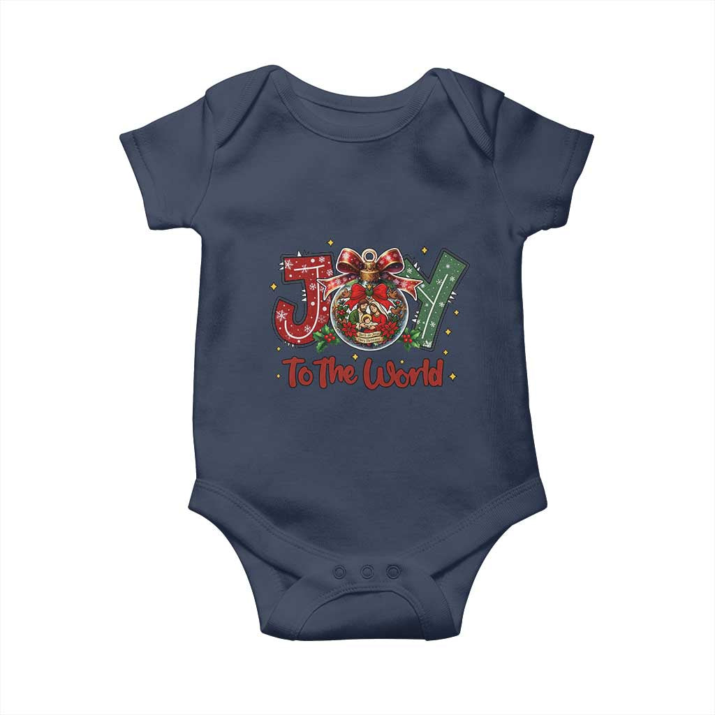 Jesus Christmas Baby Onesie Joy To The World TS14 Navy Print Your Wear