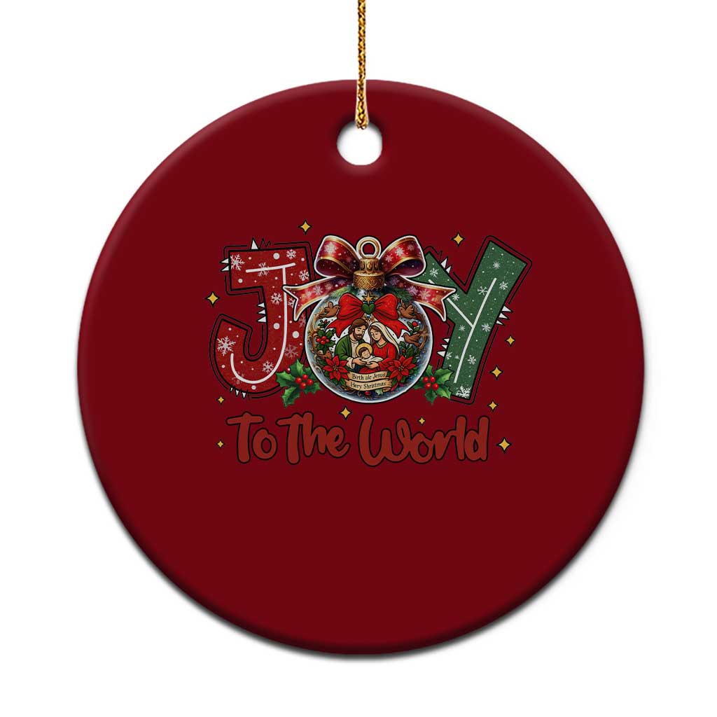 Jesus Xmas Ceramic Ornament Joy To The World TS14 1pc Red Print Your Wear