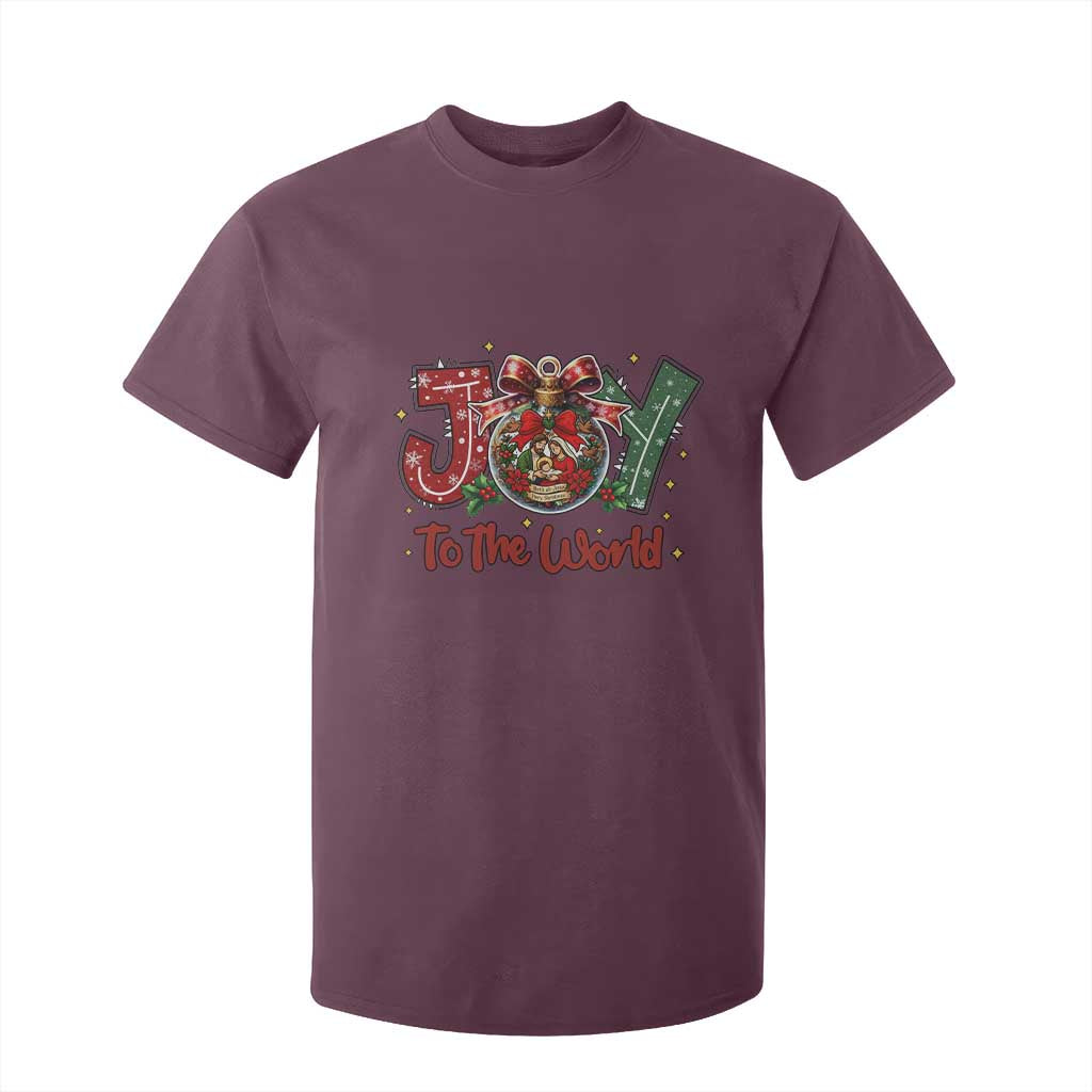 Jesus Christmas T Shirt For Kid Joy To The World TS14 Maroon Print Your Wear