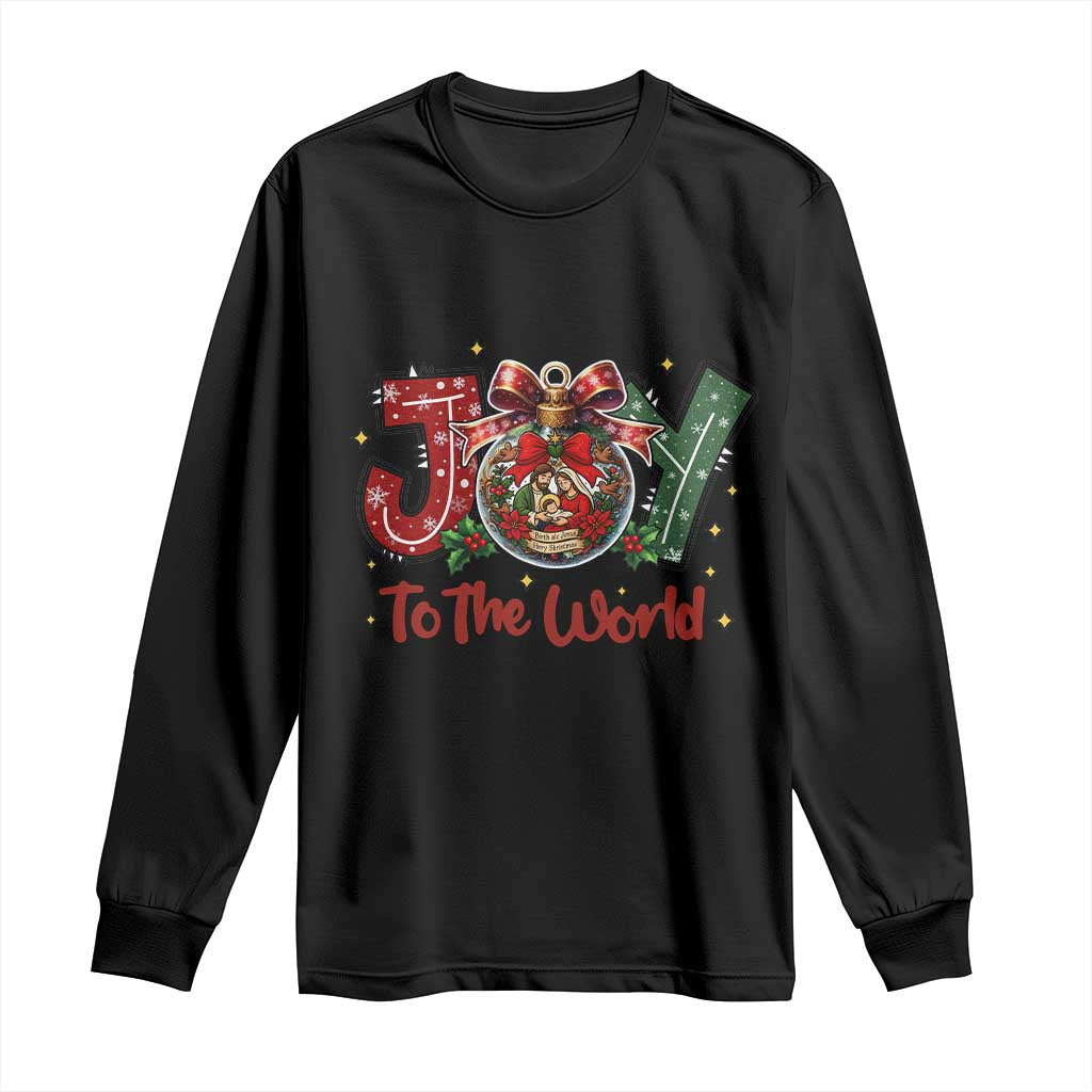 Jesus Christmas Long Sleeve Shirt Joy To The World TS14 Black Print Your Wear