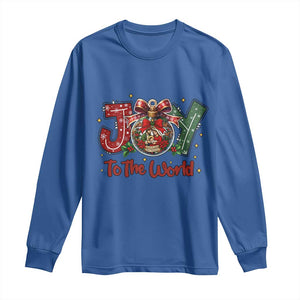 Jesus Christmas Long Sleeve Shirt Joy To The World TS14 Royal Blue Print Your Wear