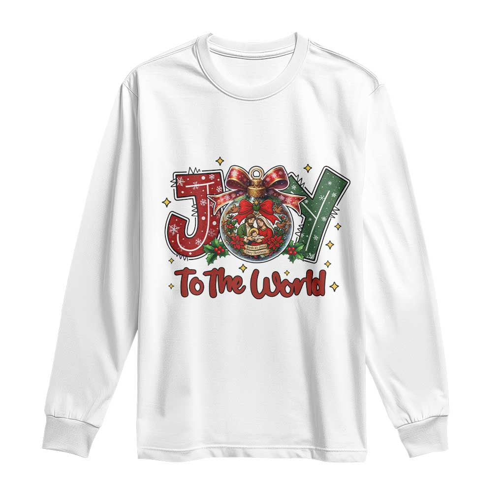 Jesus Christmas Long Sleeve Shirt Joy To The World TS14 White Print Your Wear