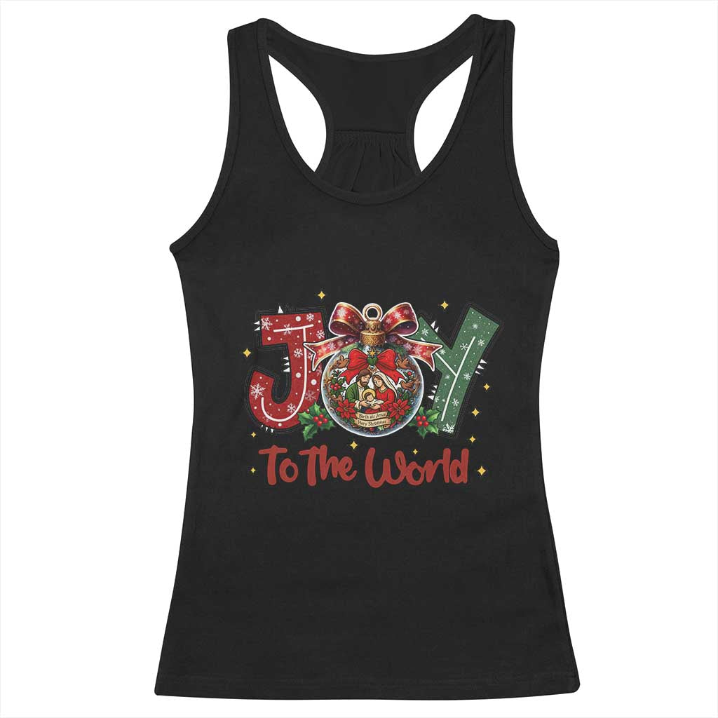 Jesus Christmas Racerback Tank Top Joy To The World TS14 Black Print Your Wear