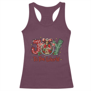 Jesus Christmas Racerback Tank Top Joy To The World TS14 Maroon Print Your Wear