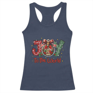 Jesus Christmas Racerback Tank Top Joy To The World TS14 Navy Print Your Wear