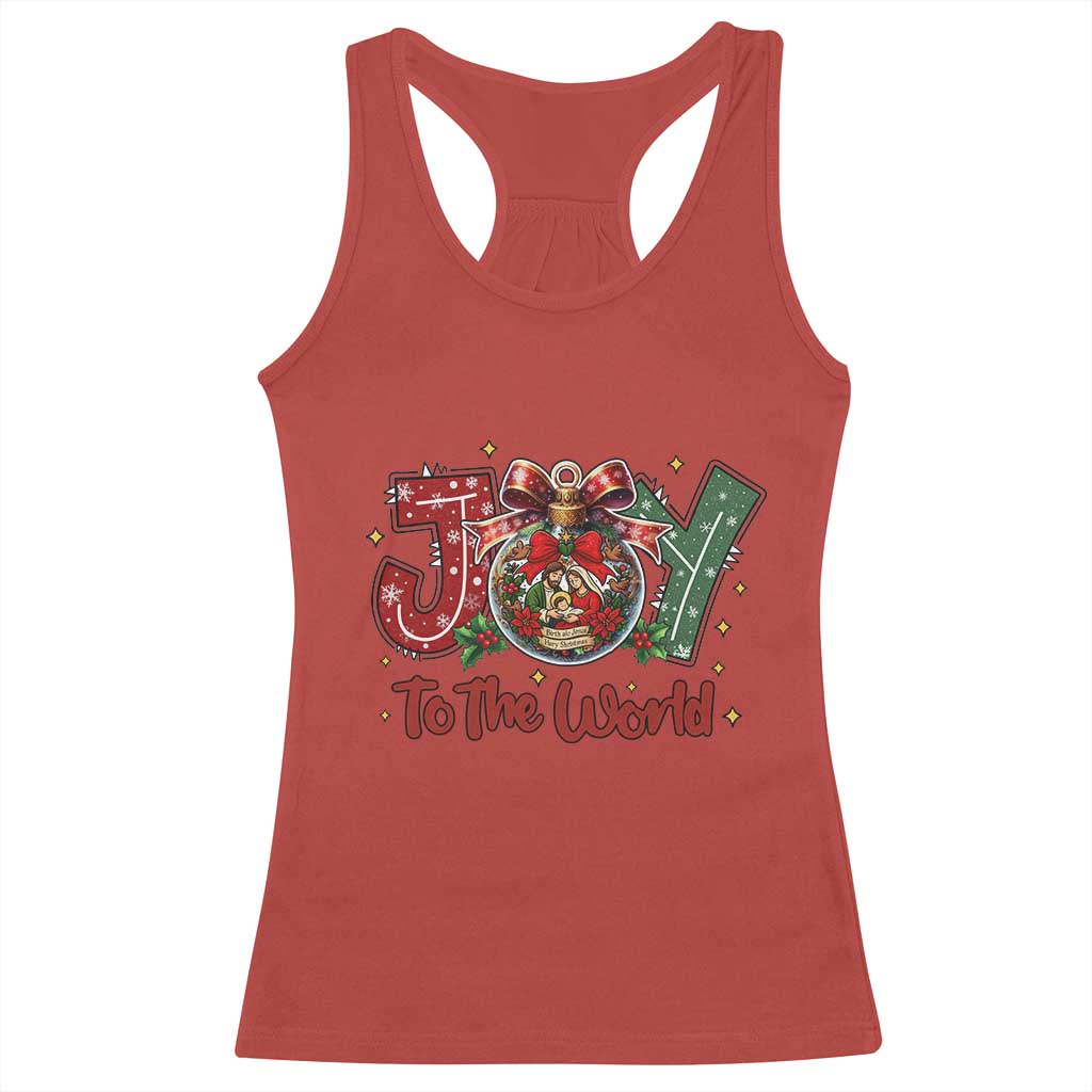 Jesus Christmas Racerback Tank Top Joy To The World TS14 Red Print Your Wear