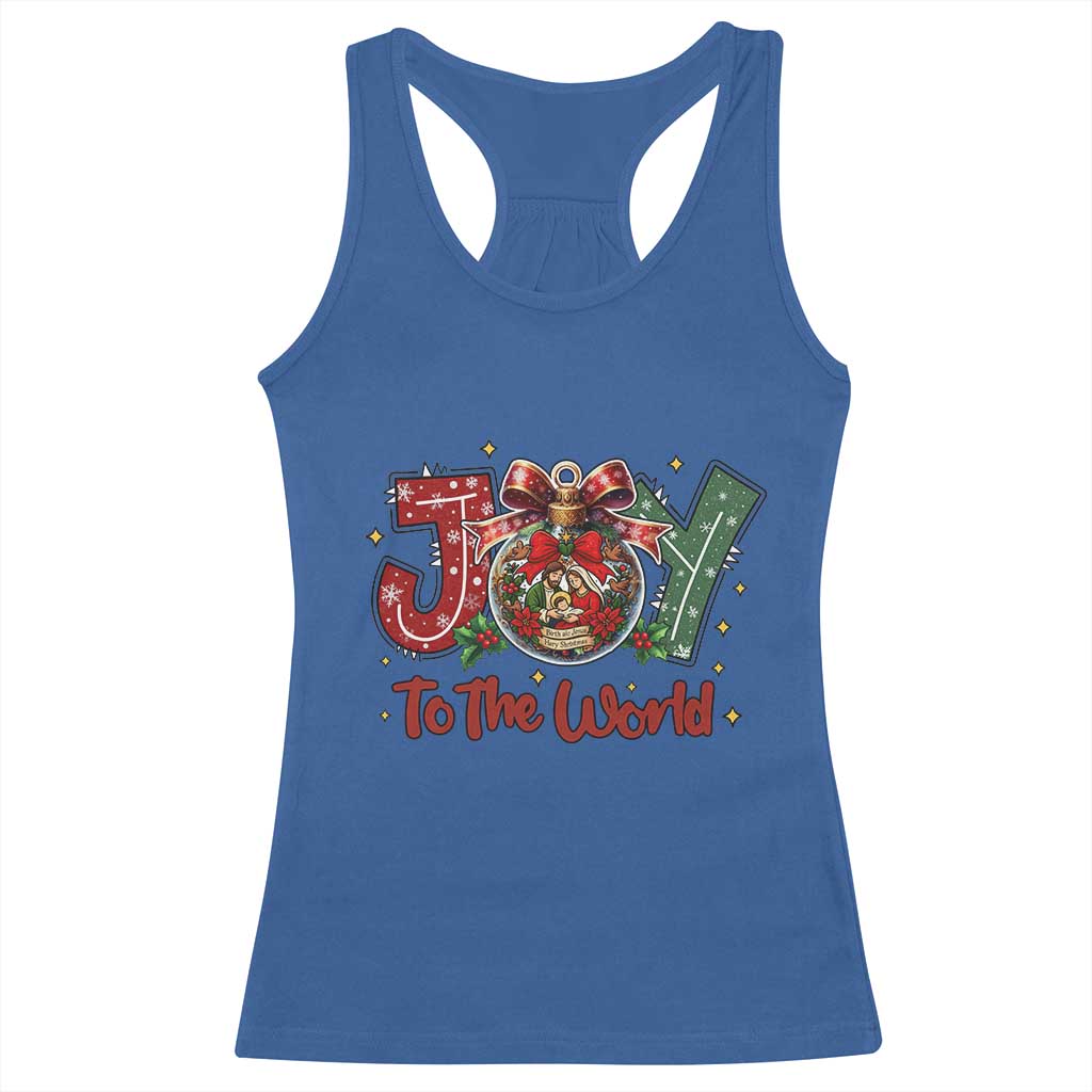 Jesus Christmas Racerback Tank Top Joy To The World TS14 Royal Blue Print Your Wear