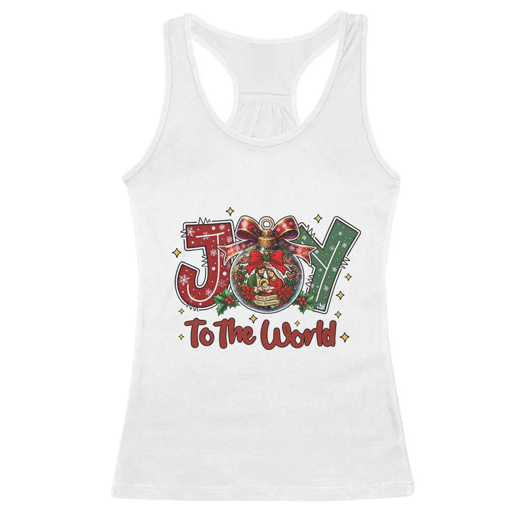 Jesus Christmas Racerback Tank Top Joy To The World TS14 White Print Your Wear