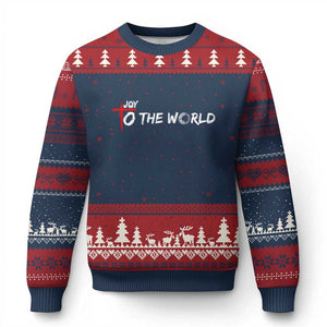Jesus Christian Xmas Ugly Christmas Sweater Joy To The World TS14 Navy Red Print Your Wear