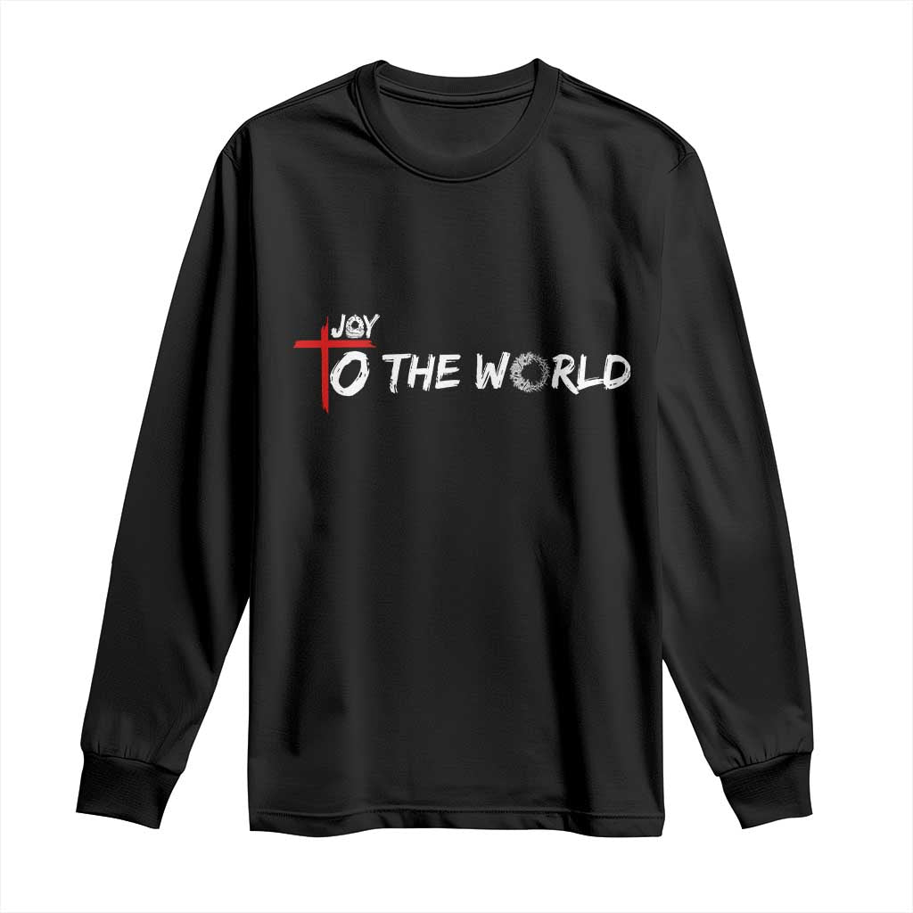 Jesus Christian Christmas Long Sleeve Shirt Joy To The World TS14 Black Print Your Wear