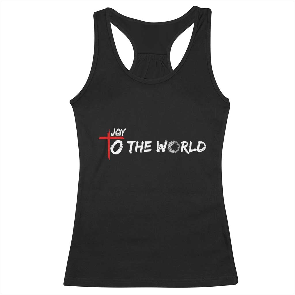 Jesus Christian Christmas Racerback Tank Top Joy To The World TS14 Black Print Your Wear