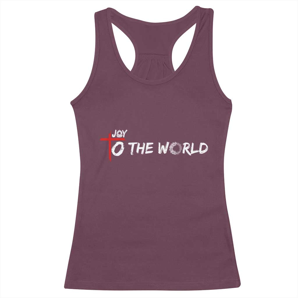 Jesus Christian Christmas Racerback Tank Top Joy To The World TS14 Maroon Print Your Wear