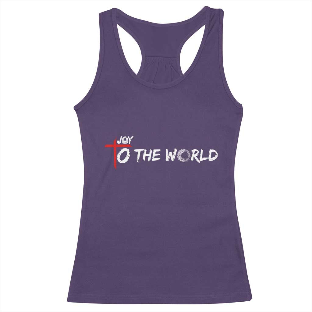 Jesus Christian Christmas Racerback Tank Top Joy To The World TS14 Purple Print Your Wear