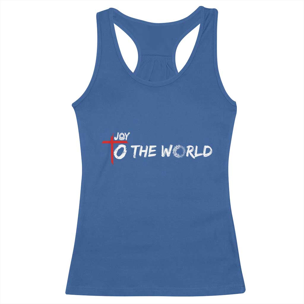 Jesus Christian Christmas Racerback Tank Top Joy To The World TS14 Royal Blue Print Your Wear