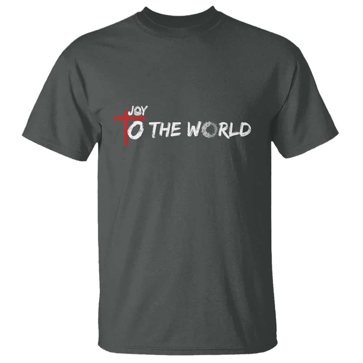 Jesus Christian Christmas T Shirt Joy To The World TS14 Dark Heather Print Your Wear