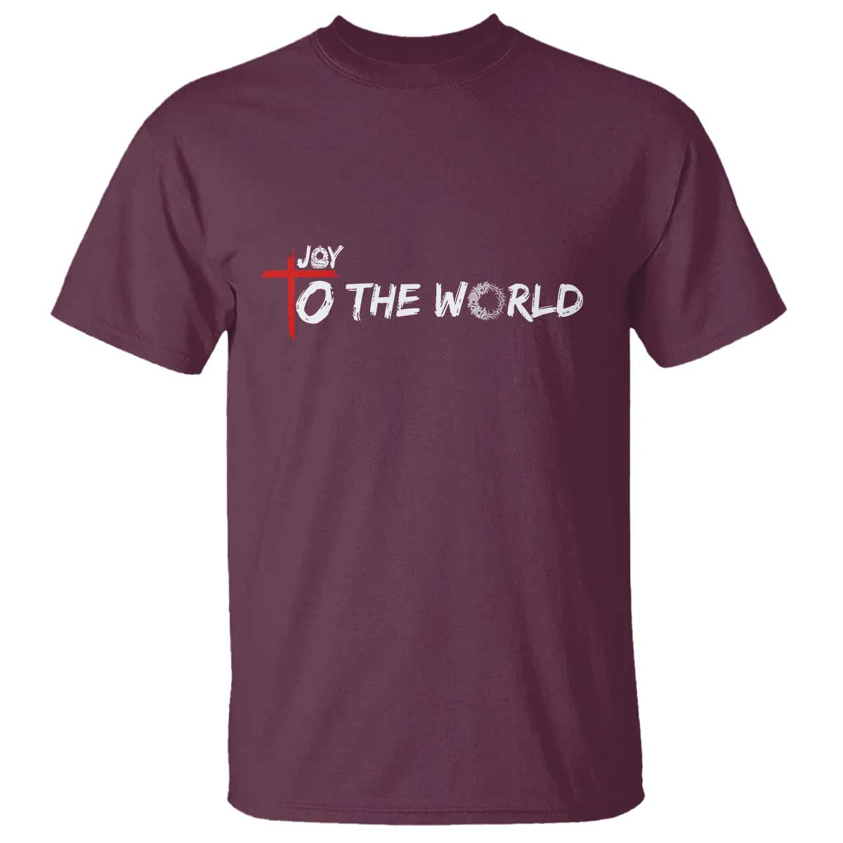 Jesus Christian Christmas T Shirt Joy To The World TS14 Maroon Print Your Wear