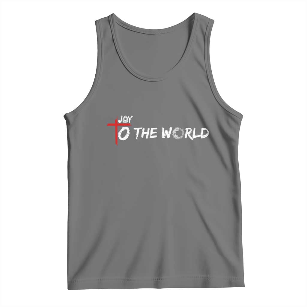 Jesus Christian Christmas Tank Top Joy To The World TS14 Black Heather Print Your Wear