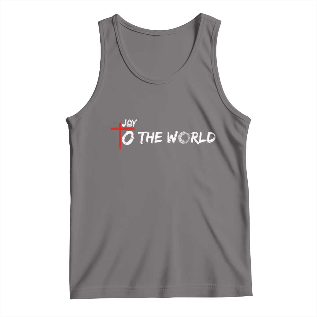 Jesus Christian Christmas Tank Top Joy To The World TS14 Deep Heather Print Your Wear