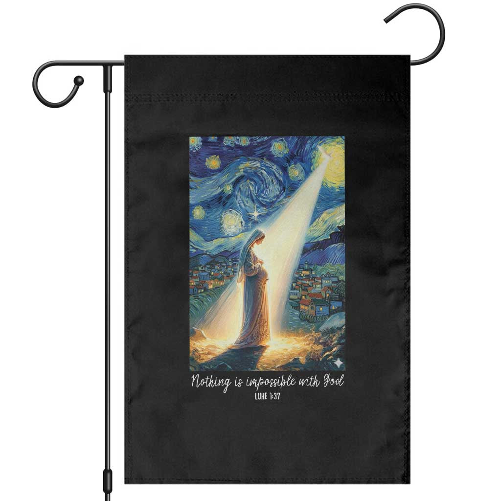 Virgin Mary Starry Night Garden Flag Luke 2:11 Christian Faith TS14 Black Print Your Wear