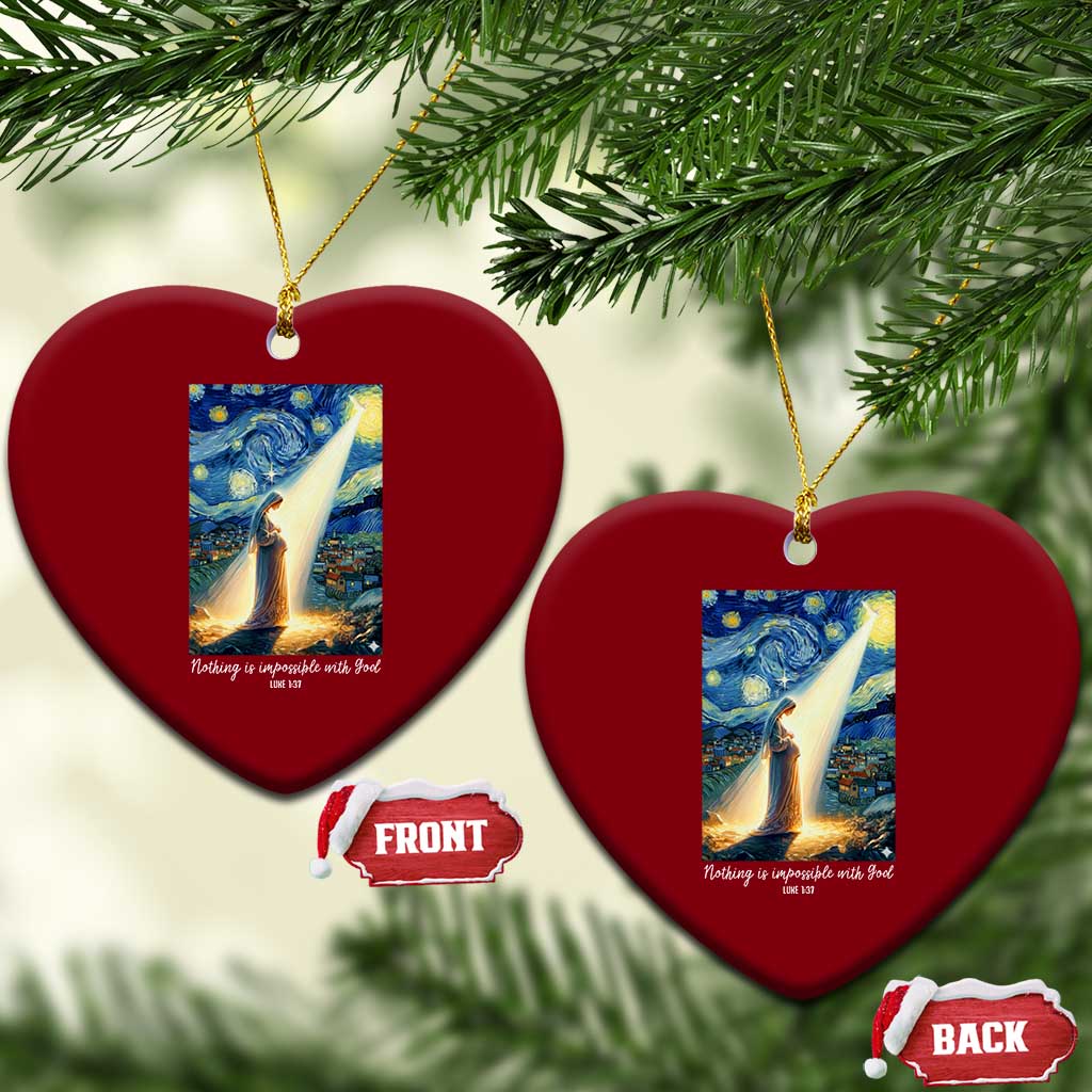 Virgin Mary Starry Night Ceramic Ornament Luke 2:11 Christian Faith TS14 Print Your Wear