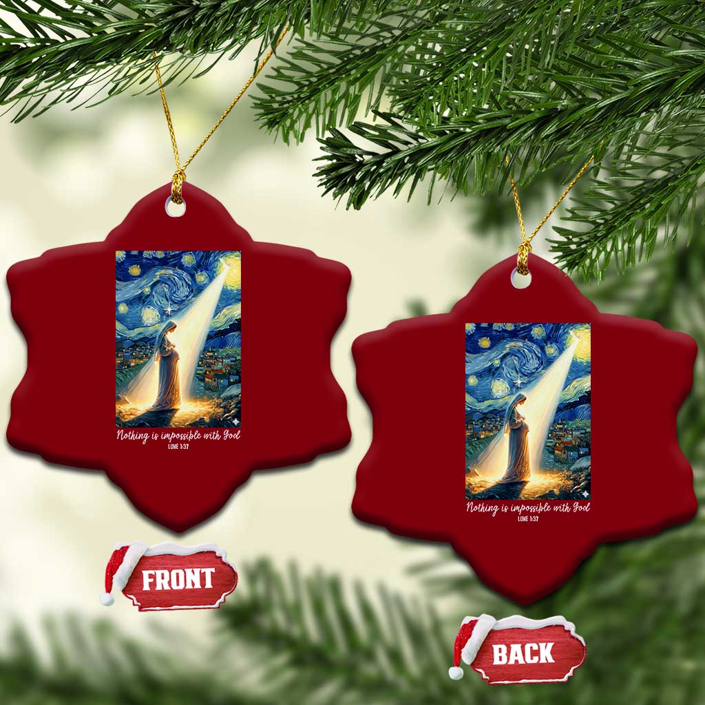 Virgin Mary Starry Night Ceramic Ornament Luke 2:11 Christian Faith TS14 Print Your Wear