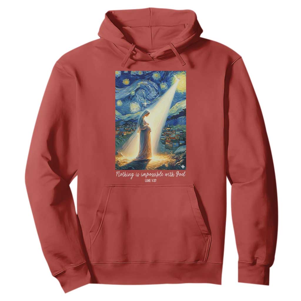 Virgin Mary Starry Night Hoodie Luke 2:11 Christian Faith TS14 Red Print Your Wear