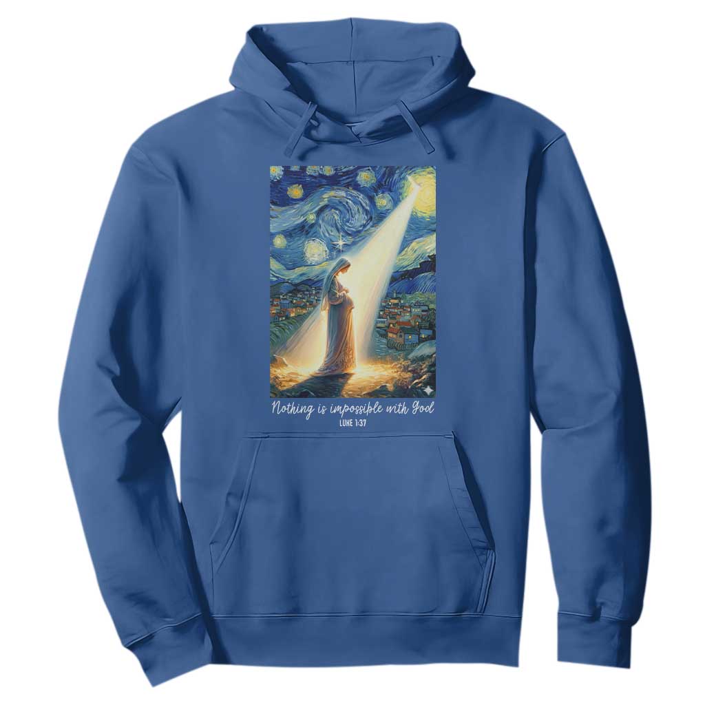 Virgin Mary Starry Night Hoodie Luke 2:11 Christian Faith TS14 Royal Blue Print Your Wear