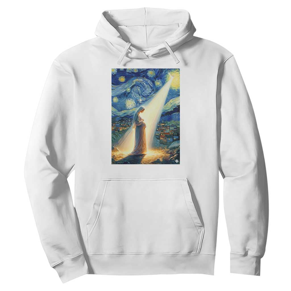 Virgin Mary Starry Night Hoodie Luke 2:11 Christian Faith TS14 White Print Your Wear