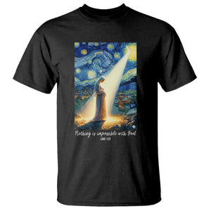 Virgin Mary Starry Night T Shirt Luke 2:11 Christian Faith TS14 Black Print Your Wear