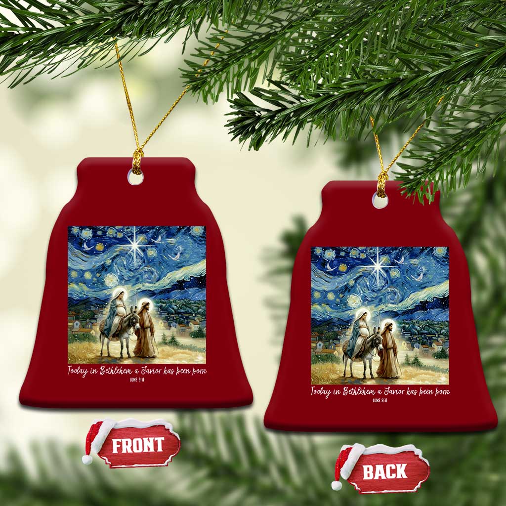 Bethlehem Starry Night Ceramic Ornament Nativity Luke 2:11 Christian Xmas TS14 Print Your Wear