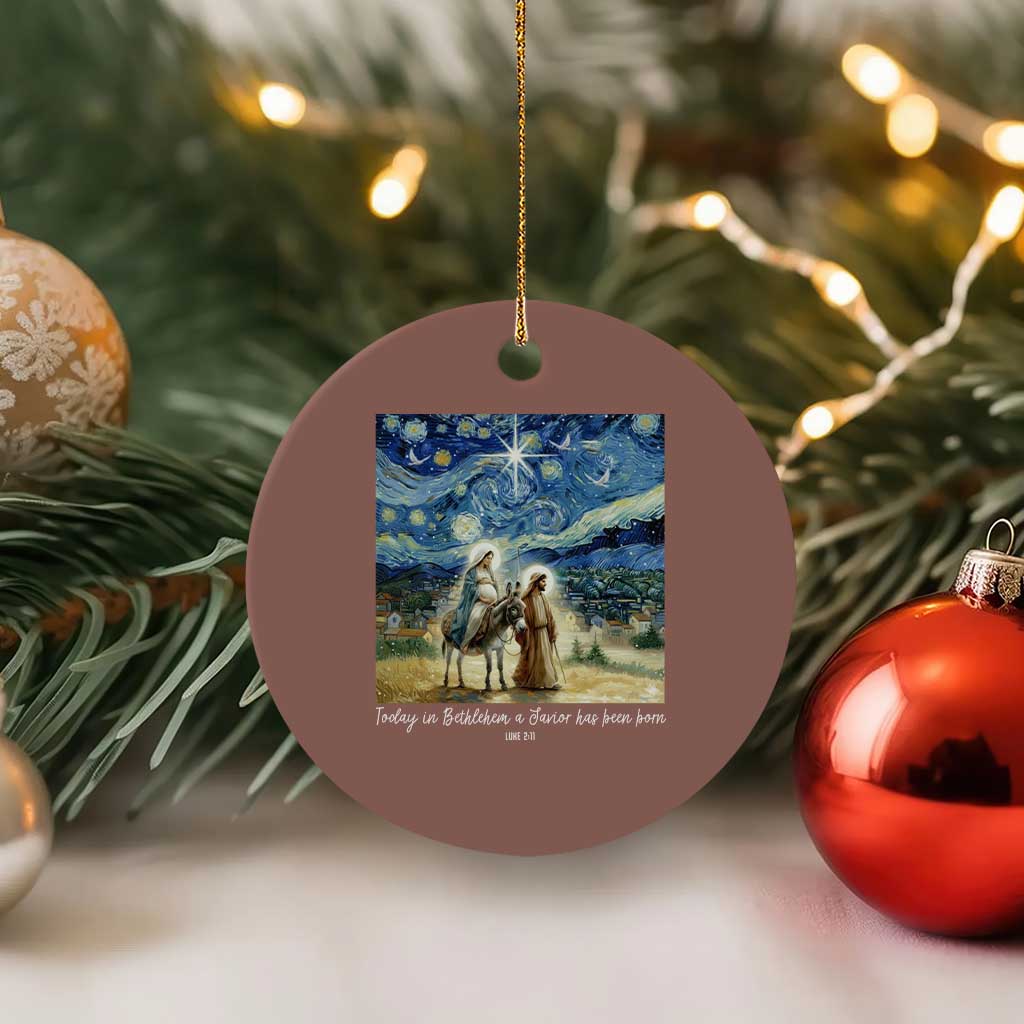 Bethlehem Starry Night Ceramic Ornament Nativity Luke 2:11 Christian Xmas TS14 1pc Mocha Print Your Wear