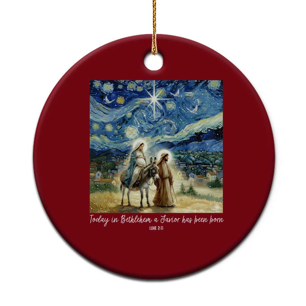 Bethlehem Starry Night Ceramic Ornament Nativity Luke 2:11 Christian Xmas TS14 1pc Red Print Your Wear