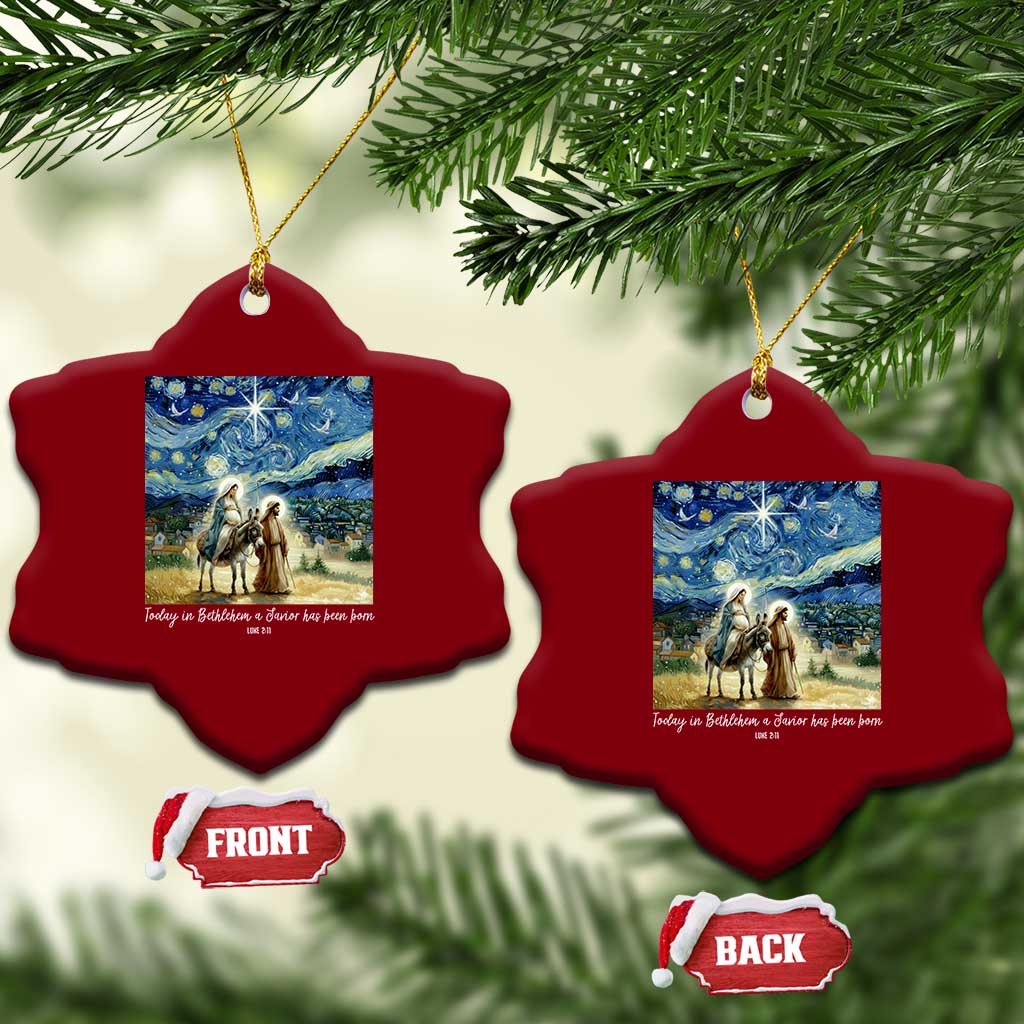Bethlehem Starry Night Ceramic Ornament Nativity Luke 2:11 Christian Xmas TS14 Print Your Wear