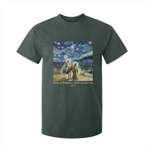 Bethlehem Starry Night T Shirt For Kid Nativity Luke 2:11 Christian Christmas TS14 Dark Forest Green Print Your Wear