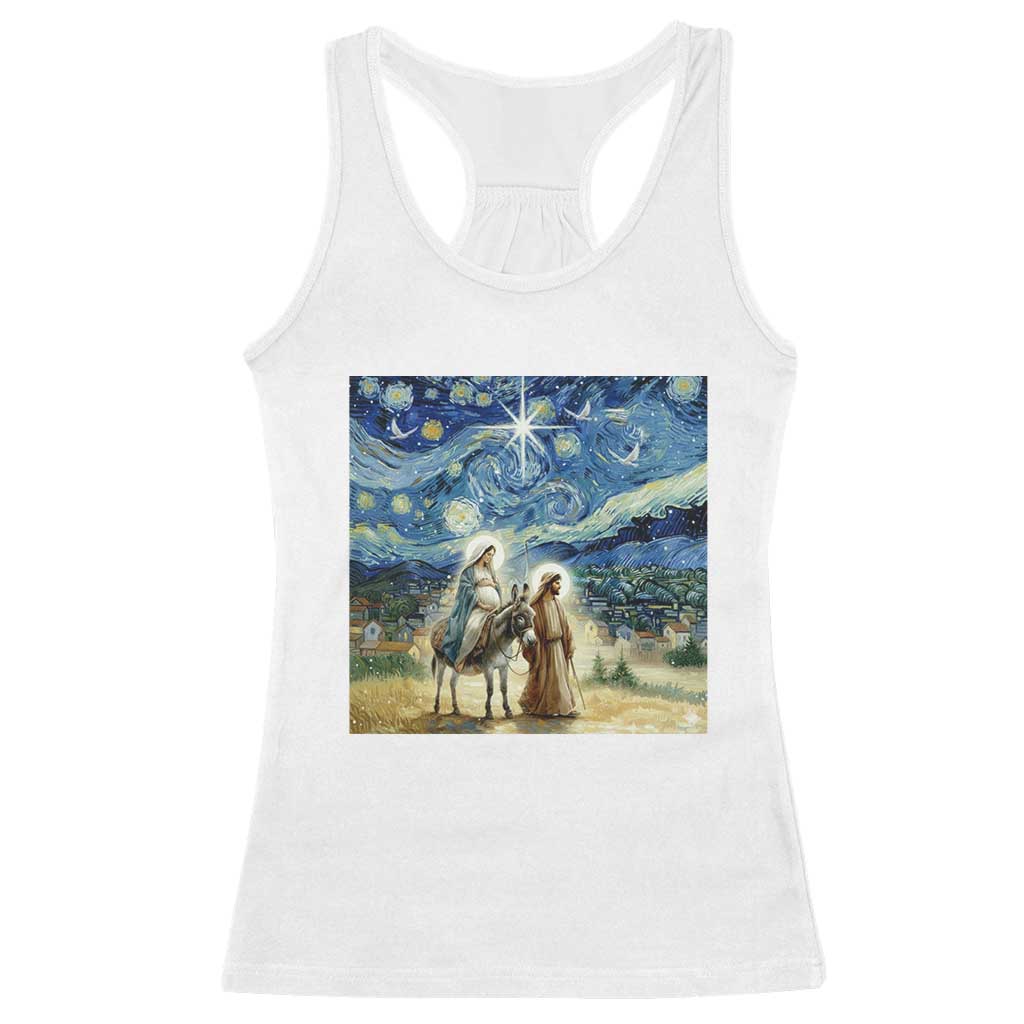 Bethlehem Starry Night Racerback Tank Top Nativity Luke 2:11 Christian Christmas TS14 White Print Your Wear