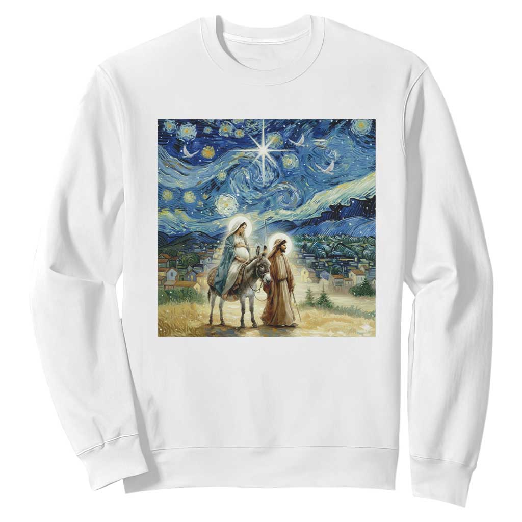 Bethlehem Starry Night Sweatshirt Nativity Luke 2:11 Christian Christmas TS14 White Print Your Wear