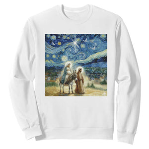 Bethlehem Starry Night Sweatshirt Nativity Luke 2:11 Christian Christmas TS14 White Print Your Wear