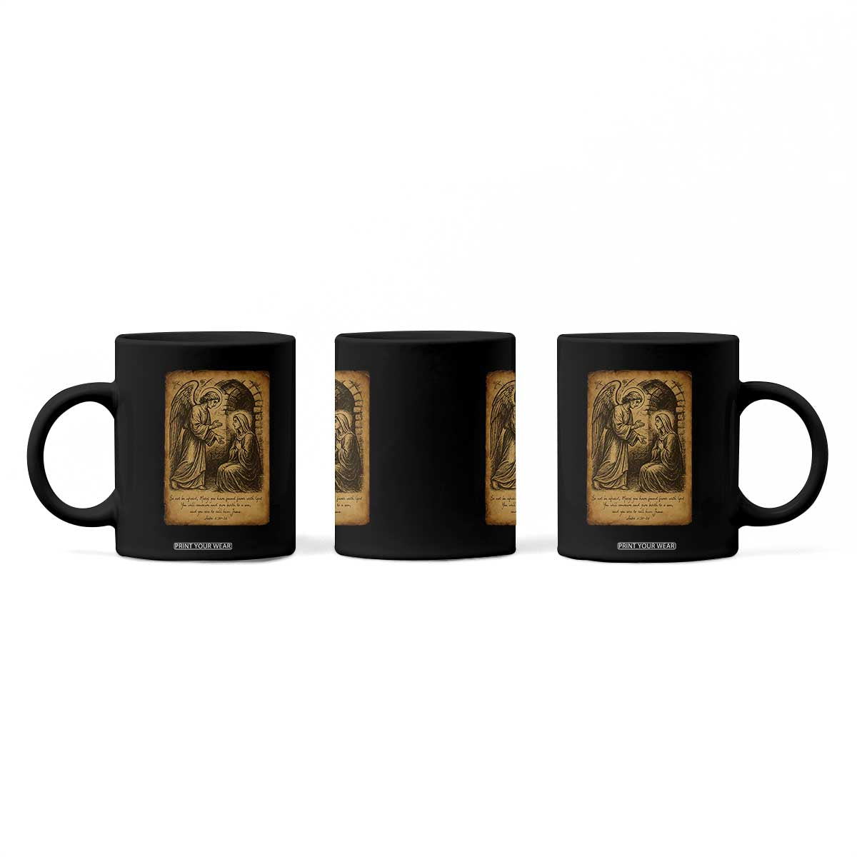 Virgin Mary Coffee Mug Angel Gabriel Luke 1:30 Christian TS14 Print Your Wear