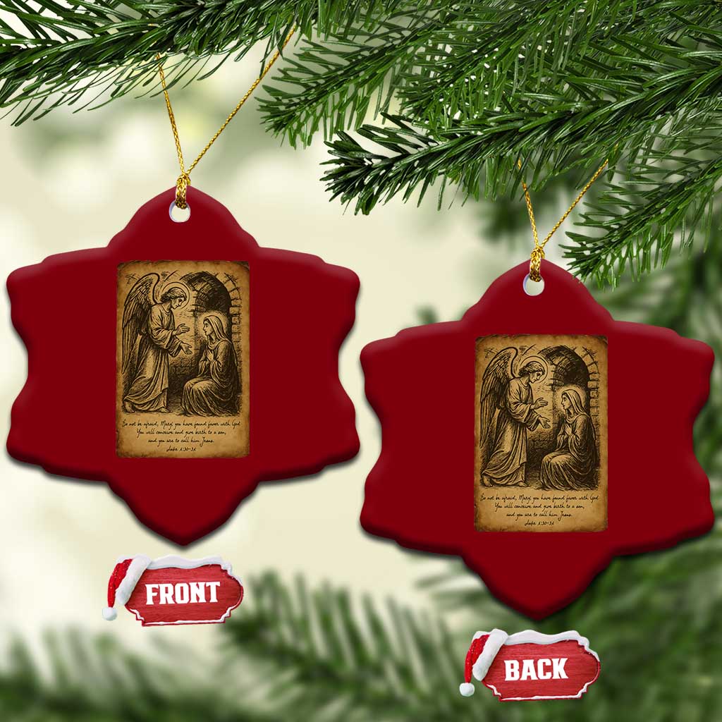 Virgin Mary Ceramic Ornament Angel Gabriel Luke 1:30 Christian TS14 Print Your Wear