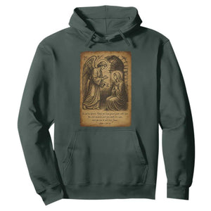 Virgin Mary Hoodie Angel Gabriel Luke 1:30 Christian TS14 Dark Forest Green Print Your Wear